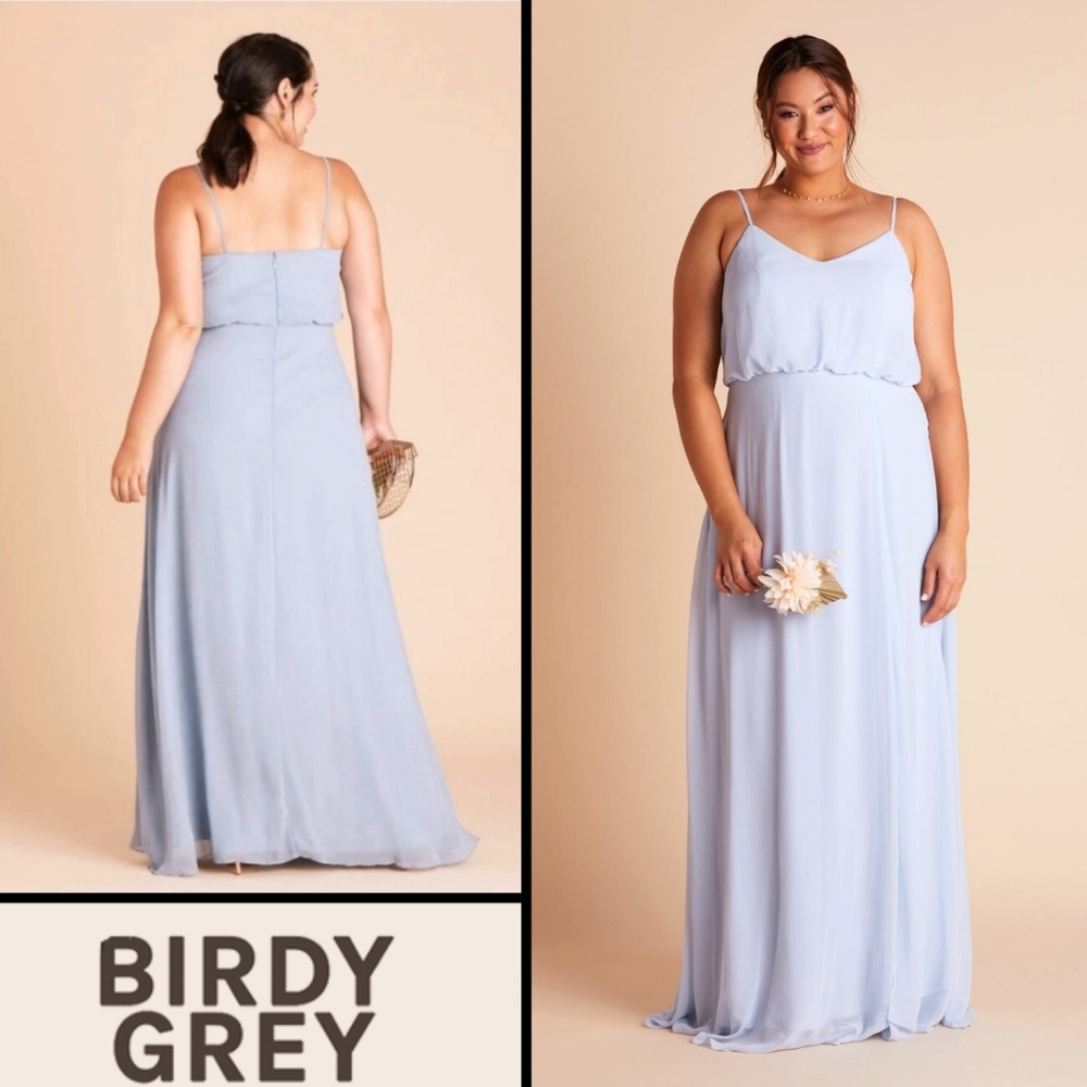 NEW Birdy Grey Gwennie Ice Blue Chiffon Bridesmaid Dress Wedding Evening Size 3X